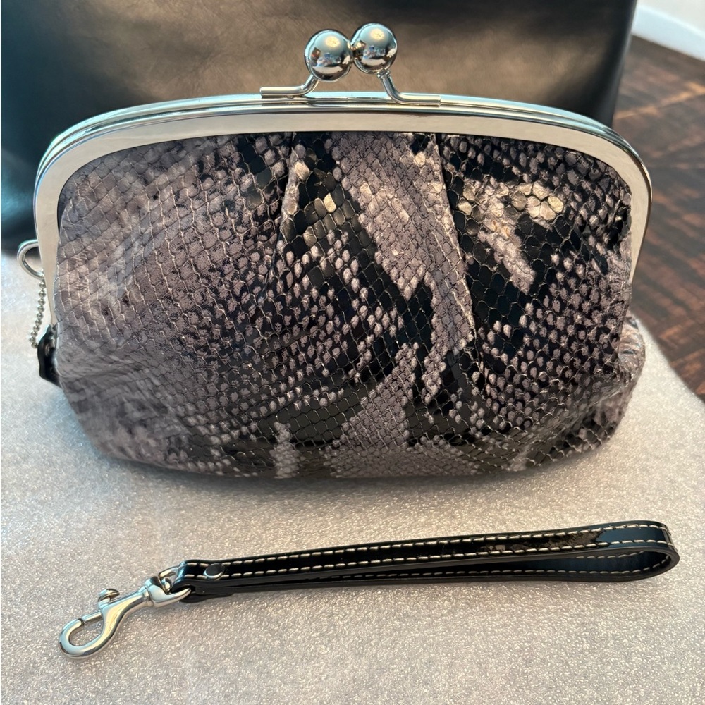 COACH Snakeskin Clutch with Wristlet